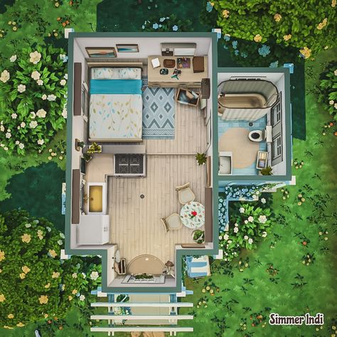 Sims 4 Houses Layout 1 Bedroom, Sims 4 Small Home Layout, Sims 4 Micro Home Layout, Sims 4 Houses Layout Floor Plans Tiny Homes, Small Sims House Layout, Sims Micro Home, Sims 4 Micro House Floor Plans, Sims Tiny House Floor Plans, Sims 4 Tiny Home Floor Plan