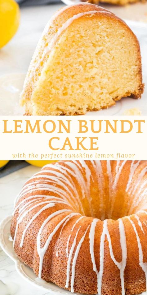 This lemon bundt cake is oh so moist and deliciously buttery with a bright lemon flavor that tastes like sunshine without being too tart or sour #lemon #bundtcake #lemoncake #spring from Just So Tasty https://www.justsotasty.com/lemon-bundt-cake/ Easy Lemon Bundt Cake Recipe, Lemon Blueberry Bundt Cake, Lemon Bundt Cake Recipe, Moist Lemon Cake, Lemon Pound Cake Recipe, Citrus Recipes, Bundt Cake Recipe, Lemon Bundt Cake, Lemon Dessert Recipes