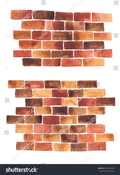 Find Bricks Wall Watercolor Background stock images in HD and millions of other royalty-free stock photos, 3D objects, illustrations and vectors in the Shutterstock collection. Thousands of new, high-quality pictures added every day. Drawing Brick Wall, How To Paint Bricks, Brick Wall Watercolor, How To Paint Brick Wall, How To Draw Bricks, Bricks Watercolor, Brick Artwork, Brick House Painting, Brick Watercolor