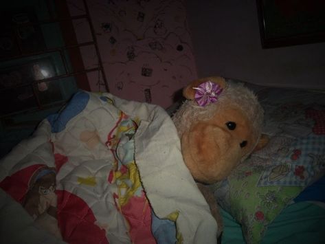 #Plushie #monkey is trying to #sleep in her #dirty #girly #bedroom #2000s camera style // #childhood // #toy Bedroom 2000s, 2000s Camera, Toy Monkey, Trying To Sleep, To Sleep, Laundry Clothes, Sleep, Bedroom, Toys