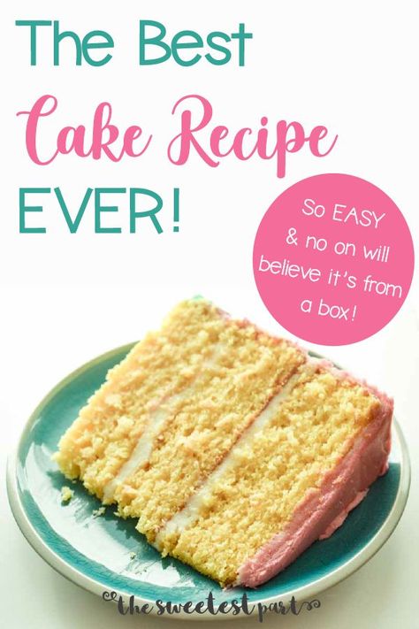 Moist Box Cake Recipe, Vanilla Cake Mix Recipes, Super Moist Cake, Pudding Cake Mix, Doctored Cake Mix Recipes, Yellow Cake Mix Recipes, Cake Mix Doctor, Best Cake Mix, Easy Cake Recipe