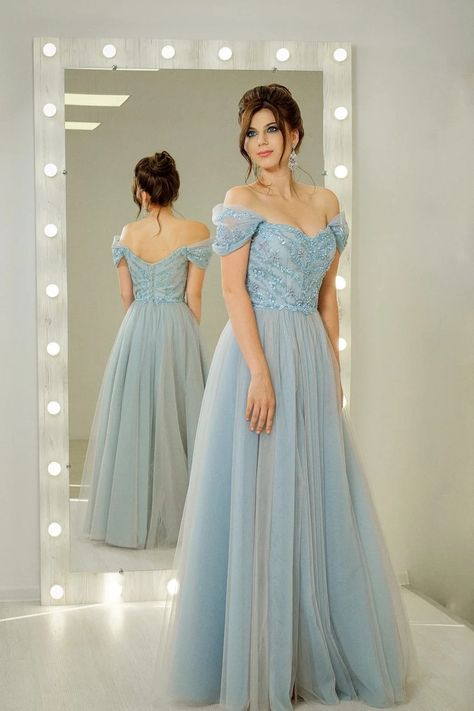 Corset Ball Gowns, Ball Gown Prom Dress, Evening Dress Beaded, Tulle Long Skirt, Light Sky Blue, Tulle Veils, Lace Ball Gowns, Blue Wedding Dresses, Gown Prom