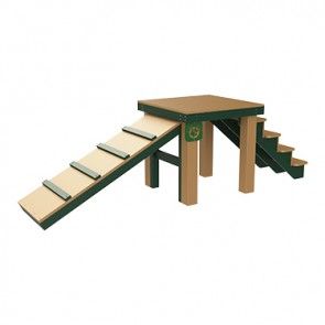 Top Dog Bridge - Stairs and Ramp                                                                                                                                                                                 More Doggie Playground, Dog Park Equipment, Dog Play Area, Puppy Playground, Goat Playground, Canine Enrichment, Dog Friendly Backyard, Dog Backyard, Dog Agility Course