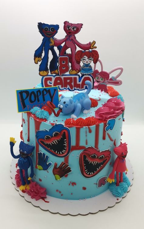 Huwwy wuggy cake poppy playtime Cake Huggie Wuggie, Huffy Wuggy Cake, Buggy Wuggy Cake, Poppy Playtime Cake Ideas, Poppy Play Time Cake, Mommy Long Legs Birthday Cake, Pastel Huggy Buggy, Poppy Playtime Birthday Party Ideas, Poppy Playtime Birthday Cake