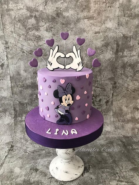 Purple Minnie Mouse Cake, Mini Mouse Birthday Cake, Γενέθλια Mickey Mouse, Mickey Cake, 1st Bday Cake, Mouse Birthday Cake, Mickey Mouse Birthday Cake, Purple Cakes Birthday, Movie Cakes