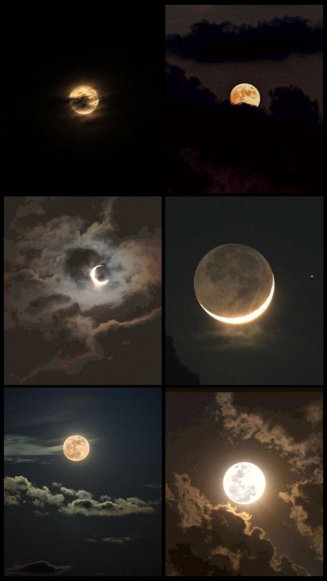 Moon Asthetic Wallpers Dark, Moon Collage Aesthetic, Moon Collage Wallpaper, Moon Lockscreen Aesthetic, Lockscreens Aesthetic Vintage, Moon Phase Wallpaper, Lockscreen Moon, Moon Lockscreen, Pretty Collage