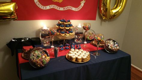 22 Ideas for Marine Corps Retirement Party Ideas - Home Inspiration and Ideas | DIY Crafts | Quotes | Party Ideas Usmc Party, Marines Wedding, Marine Corps Cake, Marine Retirement, Marine Corps Retirement, Marine Party, Usmc Retirement, Usmc Birthday, Marine Graduation