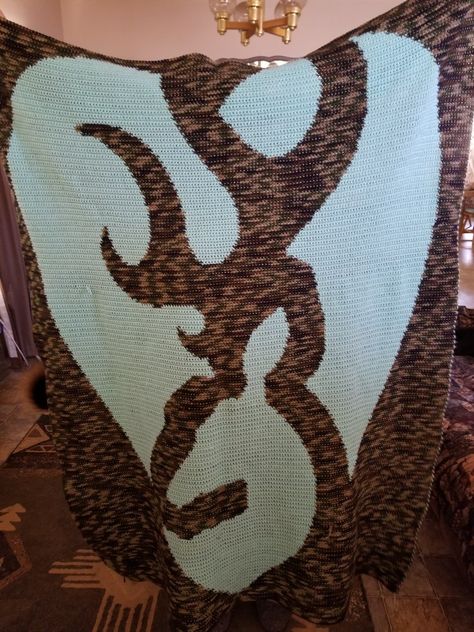 Browning heart crochet blanket, camo and mint Camo Crochet Blanket, Heart Crochet Blanket, Camo Crochet, Heart Crochet, Bf Gifts, Business Thank You, Mom Daughter, Crochet Gifts, Browning