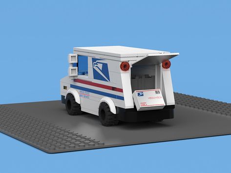 Lego Mail Truck | Back | Robson M | Flickr Police Birthday Party, Police Birthday, Tow Truck Driver, Mail Truck, Lego Truck, Lego Jurassic, Lego Jurassic World, Step Van, Trophy Truck