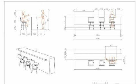 Small Bar Design, Restaurant Floor Plan Design, Bar Section, Mini Bar At Home, Bar Counter Design, Architecture Drawing Presentation, Cafe Counter, Modern Restaurant Design, Bar Dimensions