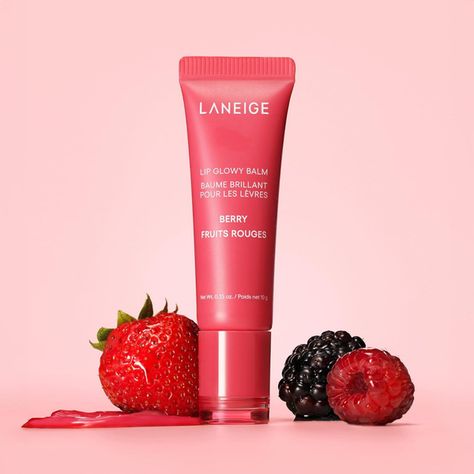 Laneige Berry, Shea Butter Packaging, Laneige Lip Glowy Balm, Butter Packaging, Lip Glowy Balm, Amazon Makeup, Butter Gloss, Laneige Lip, Berry Lips