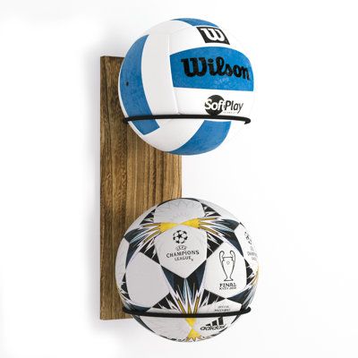 Volleyball Themed Room, Volleyball Bedroom, Ball Organizer, Volleyball Room, Basketball Holder, Volleyball Ideas, Basketball Rack, Basketball Decorations, Ideas Habitaciones