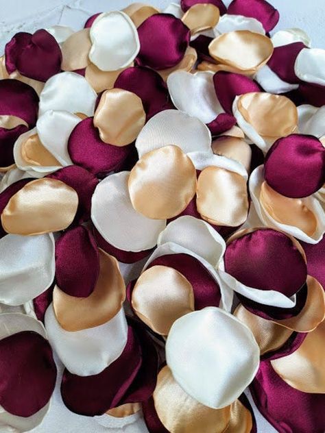 Burgundy and gold wedding decor Emerald weding | Etsy Burgundy And Gold Wedding Decor, Wedding Decor Maroon, Marsala And Gold Wedding, Wedding Rose Petals, Burgundy Gold Wedding, Burgundy And Gold Wedding, Gold And Burgundy Wedding, Burgundy Wedding Theme, Gold Wedding Decor