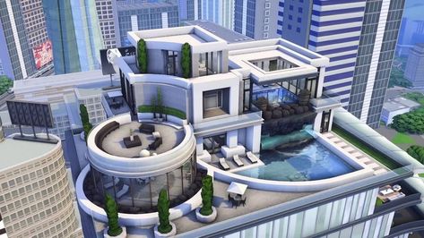 Sims Penthouse Ideas, Sims 4 Aquarium Build, Sims 4 San Myshuno Penthouse, Kate Emerald Sims 4, Stargazer Lounge Sims 4, Sims 4 Futuristic House, Fountainview Penthouse Sims 4 Renovation, Torendi Tower Penthouse Sims 4, San Myshuno Penthouse