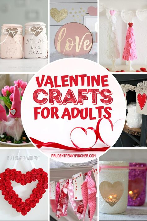 From DIY Valentine's Day Decorations to DIY Valentine gifts, there are plenty of Valentine crafts for adults that are cheap and easy to make. These DIY valentine's day crafts make great creative valentine's day decor ideas and romantic DIY valentine gifts for someone special in your life. Valentine Crafts For Adults, Craft Ideas For Adults, Romantic Diy, Adult Valentines, Easy Valentine Crafts, Diy Valentine's Day Decorations, Diy Valentines Cards, Diy Valentines Decorations, Diy Crafts For Adults