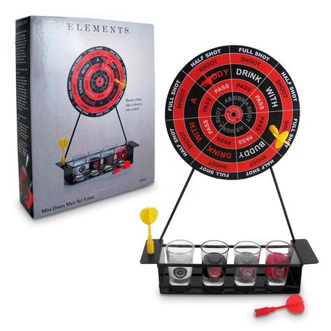 Features:  -Drink dart game.  Product Type: -Dartboard and Cabinet Set.  Theme: -Collegiate Sports.  Dart Storage: -Yes.  Finish: -Black. Dimensions:  Overall Height - Top to Bottom: -12.5".  Overall Darts Drinking Game, Dart Games, Grooming For Men, Magnetic Dart Board, Beer Olympic, Garage Game Rooms, Fun Drinking Games, Darts Game, Dart Boards