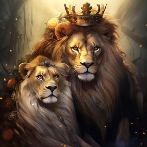 Lion With Lioness, Queen Lioness Wallpaper, Lion Couple Wallpaper, Lion And Lioness Wallpaper, Lion Crown Wallpaper, Queen Lioness, Lion With Crown Wallpaper Iphone, Lion Protecting His Queen, Unique Iphone Wallpaper