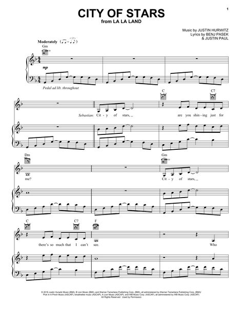 City Of Stars (from La La Land) Sheet Music Violin Chords, Piano Duet, Duet Music, Stone City, City Of Stars, Flute Sheet Music, Райан Гослинг, Music Chords, Ukulele Chords