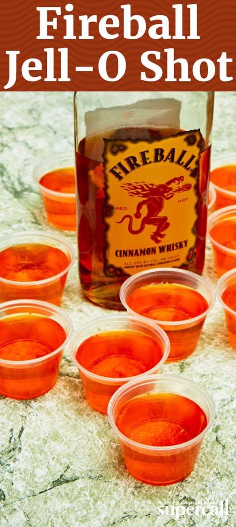 Fireball Jello Shots, Easy Jello Shots, Fireball Recipes, Fireball Drinks, Desserts Nutella, Jello Shooters, Best Jello Shots, Jello Pudding Shots, Halloween Jello Shots