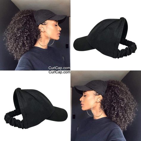 CurlCap Natural Hair Backless Cap – Satin Lined Baseball Hat for Women *** Click image to review more details. (This is an Amazon affiliate link) #scrunchiehairstyles Curly Hair And Hats, Natural Hair Accessories, Long Hair Tips, Hats Black, Glossy Hair, Pelo Afro, Satin Bonnet, Afro Hair, Penteado Cabelo Curto