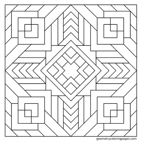 One of my newest geometric creations. Print it and color for a relaxing color meditation. More at geometrycoloringpages.com. Color Meditation, Geometric Coloring Pages, Graph Paper Designs, Pattern Coloring Pages, Graph Paper Art, Isometric Art, Geometric Drawing, Parquetry, Paper Piecing Patterns