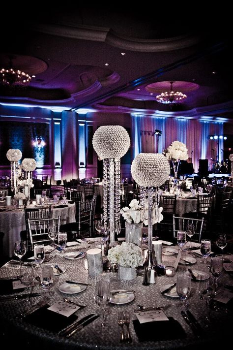 wedding centerpiece via Weddings Unique. Bling Wedding Decorations, Glam Wedding Centerpieces, White Centerpieces, Silver Bling, Bling Wedding, How To Find, Wedding Centerpieces, Wedding Decorations, Silver