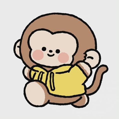 Custom chibi kawaii character Cute Monkey Doodle, Monkey Graphic Design, Monkey Character Design, Chibi Monkey, Cute Monkey Cartoon, Kawaii Monkey, Monkey Doodle, Monkey Cartoon, Monkey Drawing