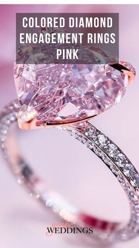 Colored Diamond Engagement Rings Pink Diamond Engagement Rings Pink, Engagement Rings Pink, Pink Diamond Rings, Colored Diamond Engagement Rings, Pink Stone Engagement Rings, Pink Diamonds Engagement, Big Wedding Rings, Pink Diamond Engagement Ring, Rings Pink