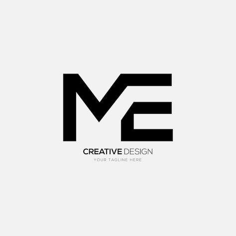 Vector letter m e simple shape monogram ... | Premium Vector #Freepik #vector #logo-elements #logo-design #business-logo #brand-logo Logos With X Letter, M E Logo Design Letter, Letter M Logo Design Creative, M E Logo Design, M O Logo, Th Logo Design, M Logo Ideas, M Logo Design Ideas, M E Logo