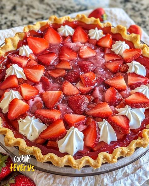 Grandma's recipes Ideas | Copycat Shoney’s 🍓 Strawberry Pie | Facebook Shoneys Strawberry Pie Recipe, Shoneys Strawberry Pie, Apple Slice Recipe, Cooking Fever, Strawberry Pie Recipe, Apple Slice, Grandma's Recipes, Slice Recipe, Strawberry Whipped Cream