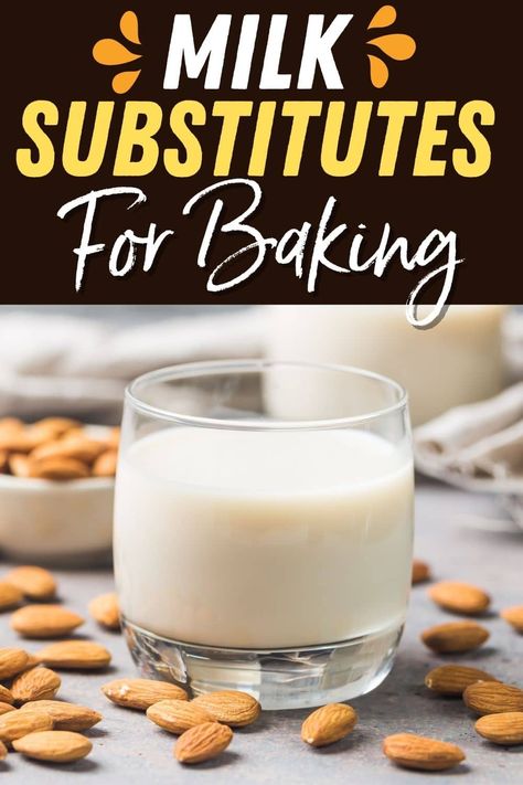 If you’re looking for milk substitutes for baking, you’ve come to the right place. They're readily available, and some are ideal for vegan baking, too. Substitute For Milk, Ingredients Substitutions, Milk Substitute For Baking, Vegan Baking Substitutes, Baking Substitutions, Milk Substitute, Buttermilk Substitute, Creamed Rice, Baking Easy