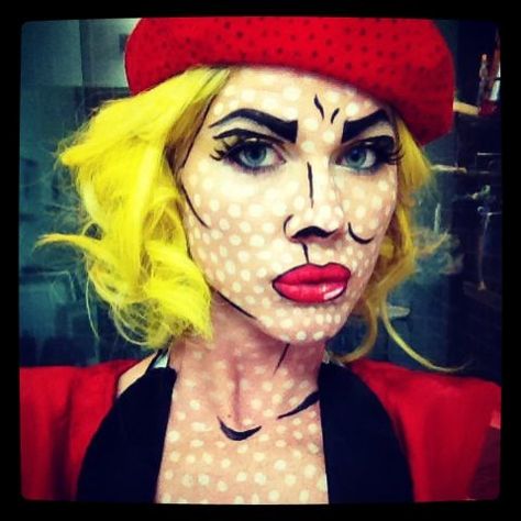 Roy Lichtenstein DIY Halloween costume<3<3 Designing and Creativity in Progress <3 Roy Lichtenstein Costume, Pop Art Halloween, Diy Costumes Men, Comic Makeup, Pop Art Costume, Costumes Faciles, Roy Lichtenstein Pop Art, Lichtenstein Pop Art, Halloween Costume Design