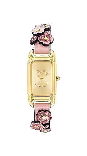 COACH Cadie Women's Watch, Enduring Art Deco Elegance, Suitable for Every Event, Water Resistance, Quartz Movement Rose Applique, Horse And Carriage, Rose Blush, Leather Strap Watch, 1920s Art, 1920s Art Deco, Tea Rose, Tea Roses, Women's Watches