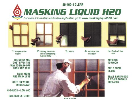 MaskingLiquidH2Oquart Masking Liquid, Handy Woman, Apartment Renovation, Painted Doors, Window Film, Miami Fl, Glass Painting, Furniture Makeover, Paint Colors