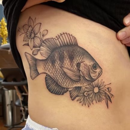 Blue Gill Tattoo, Sun Fish Tattoo, Bluegill Tattoo, Sunfish Tattoo, Walleye Tattoo, Babe Tattoo, Alchemy Tattoo, Fish Tattoo, Piercing Ideas