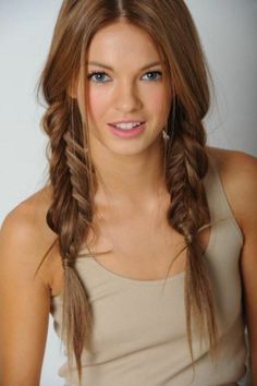 Perfect for a sleepover! Unique Braided Hairstyles, Cute Braided Hairstyles, Pigtail Hairstyles, Fish Tail Braid, Hair Dos, Gorgeous Hair, Hair Day, Pretty Hairstyles, Hair Hacks