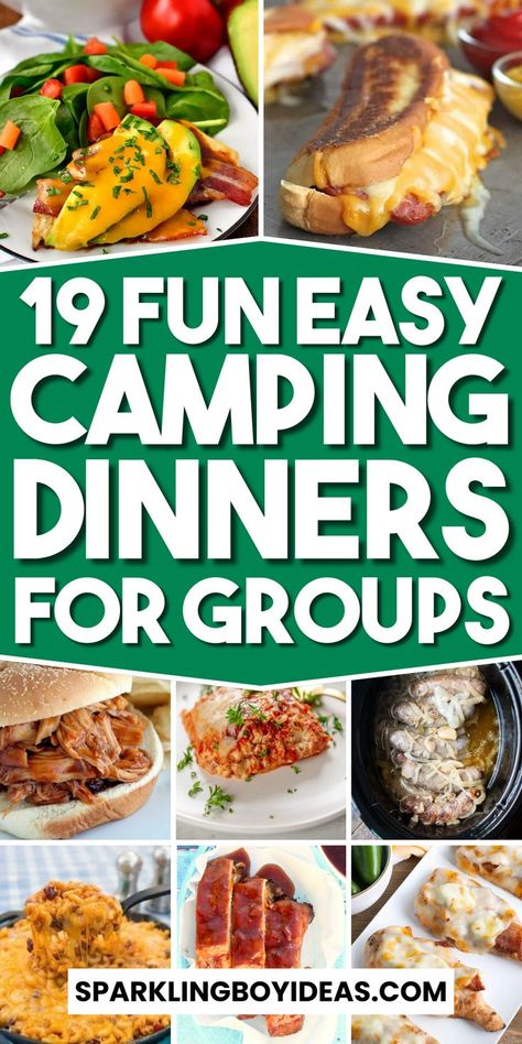 Camping dinner ideas that make your outdoor adventures delicious. Try camping dinner recipes that are simple yet satisfying. Enjoy campfire dinners with one-pot camping meals and foil packet dinners. Dutch oven recipes are great for hearty camping meals, and make-ahead camping dinners save time. Kid-friendly camping recipes and meals for large groups ensure everyone is happy. Discover vegetarian, healthy, and quick camping dinners. Enjoy gourmet camping food ideas and BBQ recipes over the fire. Dinner Ideas For Large Groups, Camping Dinner Recipes, Easy Camping Dinner Ideas, Dinner For Crowd, Glamping Dinner, Dinner For Group, Gourmet Camping Food, Camping Dinner Ideas, Easy Camping Dinners