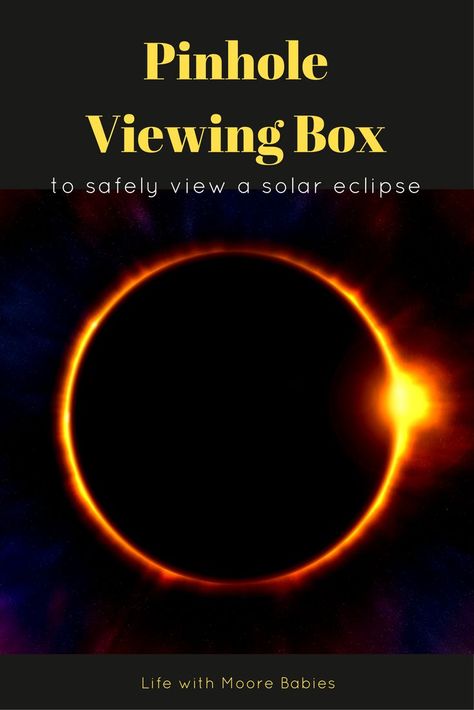 Make a Pinhole Viewing Box (Pinhole Camera) to safely watch a solar eclipse. Great way to get some hands-on science learning for kids! How To Watch Solar Eclipse, Astronomy Activity, Solar Eclipse Activity, Eclipse Party, Earths Rotation, Solar Eclipse 2017, Learning For Kids, Science Learning, Show Of Hands