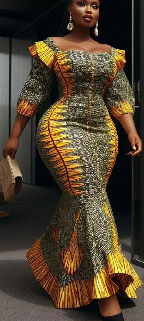 Credit: Vogue Secrets Sophisticated Ankara Styles, Classy Gowns For Ladies, Ghana Ankara Styles For Ladies, African Royalty Fashion Ankara Styles, Dramatic Ankara Styles, Latest Ankara Corset Long Gown Styles, Vogue Secrets, African Wear For Ladies, Chitenge Outfits