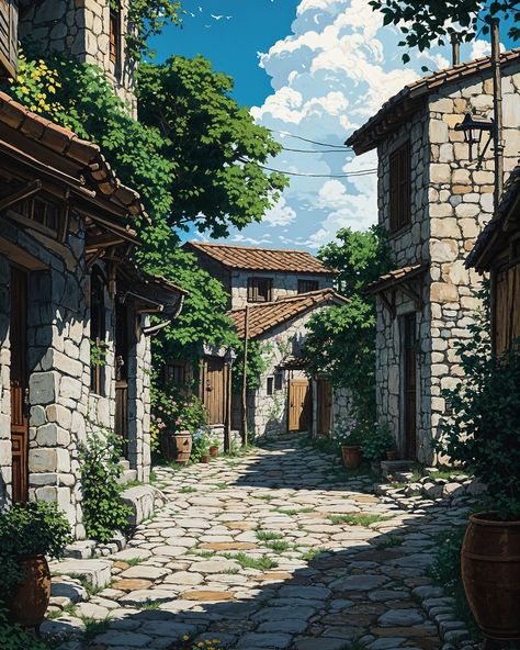 Lost in the beauty of this quiet village. 🌸🌳 Follow @aiart.wisdom for more!✨ #aiart #digitalart #artcommunity #creativeai #aiartists #artisticvision #innovativeart #animation #digitalcreative #midjourneyart #animeart #cozyvibes #studioghibli #trending #conceptart #stablediffusion #cozy #wanderlust #artoftheday #lofi #VillageEscape #NatureLover Town Scenery, Wisdom Art, Lost Village, Community Art, Studio Ghibli, Art Day, Nature Lover, The Beauty, Anime Wallpaper