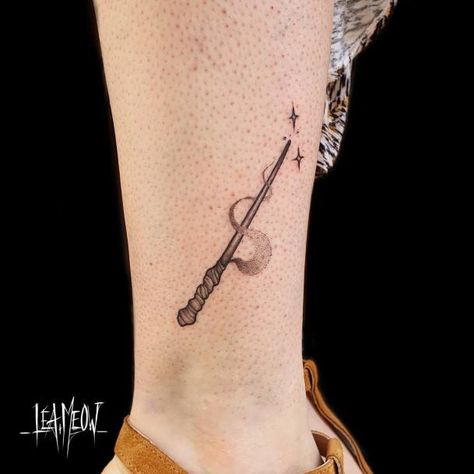 Top 100 Best Wand Tattoos For Women - Magical Design Ideas Magic Wand Tattoo, Harry Potter Wand Tattoo, Wand Tattoos, Wizard Design, Wand Tattoo, Magical Design, Harry Potter Wand, Hocus Pocus, Simple Elegance