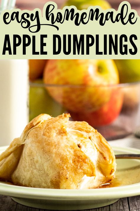 Homemade apple dumplings are so easy to make and are a must this season! Try out this recipe for a new favorite fall recipe. Keto Friendly Apple Dumplings, Dumplings Homemade, Easy Apple Dumplings, Apple Dumpling Recipe, Mouthwatering Desserts, Apple Dumpling, Cheesecake Oreo, Apple Recipes Easy, Southern Desserts