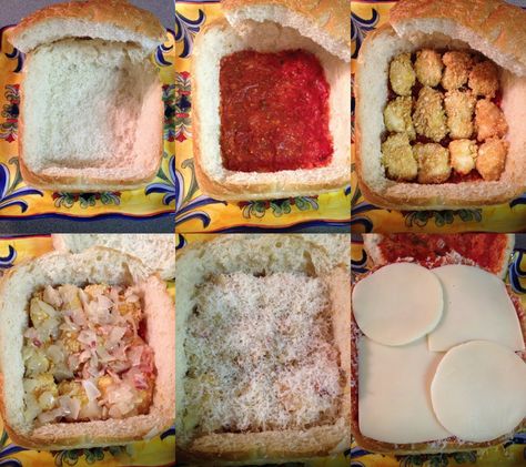 Shooter Sandwich - MANY recipes Sourdough Loaf, Bread Loaf, Marinara Sauce, Chicken Nuggets, Chicken Parmesan, Loaf Bread, Sandwich Recipes, The Chicken, Marinara