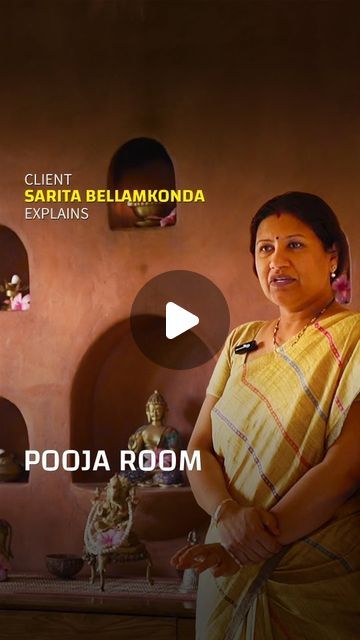 Buildofy on Instagram: "The pooja room is designed to emphasize the 5 elements of Nature. Rather than having idols, this pooja room utilises natural elements connected to our day-to-day lives. The niches are positioned around a Budha statue and symbolize a triangle.

You can contact the Principal Architect Deepak Berthalome from Deepak Berthalome Architects (@deepak.berthalome.architects) by visiting the link mentioned in the bio.

#architecture #courtyard #residentialarchitecture #home #compact #bengaluruhomes #bangalore #alternate #architect #living #modernhomes #greenhome #facade #facadedesign #sustainability #slowliving #doubleheight #southindian #naturalmaterials #filmmaking #documentary #video #karnataka #contemporary #rural #pooja #devotional #buildofy" Pooja Room In Living Room, Pooja Room Interior Design, 5 Elements Of Nature, Bio Architecture, Documentary Video, Architecture Courtyard, The 5 Elements, 5 Elements, Pooja Room