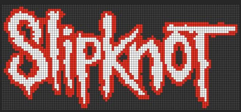 Crochet Slipknot Band, Slipknot Alpha Pattern, Band Logo Pixel Art, Band Alpha Pattern, Pixel Art Album Cover, Band Pixel Art, Slipknot Bracelet, Grid Pictures, Taylor Paul