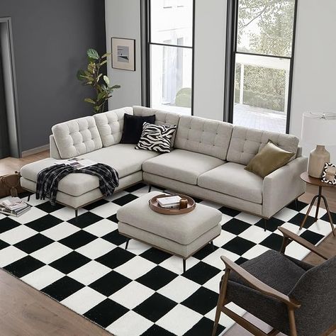 Amazon.com: Lahome Checkered Area Rugs 8x10 Living Room Rug, Modern Black and White Rug for Bedroom Cotton Woven Large Checkerboard Dining Room Rug, Boho Washable Low Pile Carpet for Office Room Decor : Home & Kitchen Checkered Living Room Rug, Black And White Rug Living Room, Living Room Modern Black, Carpet For Office, Checkerboard Rug, Black And White Rug, Carpets For Kids, Office Room Decor, Low Pile Carpet