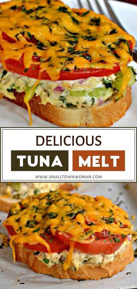 Creamy Tuna Salad, Ranch Pizza, Tuna Melt Sandwich, Tuna Melt Recipe, Melt Recipe, Tuna Melt, Sandwich Ideas, Summer Eats, Open Faced Sandwich