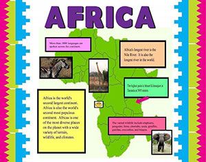 Make a Poster About Africa | School Project Poster Ideas Africa School Project Ideas, School Project Poster Ideas, School Project Poster, Project Poster Ideas, Worksheets For Playgroup, Kindergarten Posters, Project Poster, Make A Poster, Poster Design Ideas