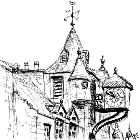 Edinburgh Sketch Drawings, Scotland Edinburgh, Pen Drawings, Gcse Art, Diy Art Painting, Pen Drawing, Travel Art, Diy Art, Edinburgh