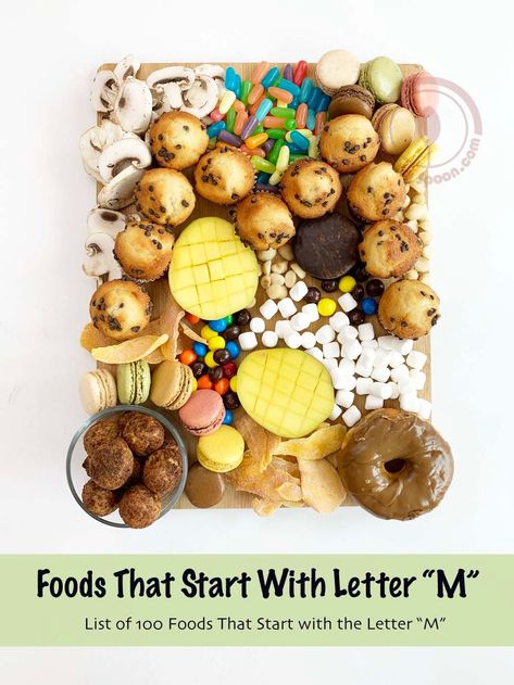 ABC Letter charcuterie board-foods that start with letter M Make Charcuterie Board, Munchies Snack Mix, Letter Charcuterie, Multigrain Chips, Munchies Snacks, Themed Snacks, List Of Food, Week Inspiration, Brown Sugar Oatmeal